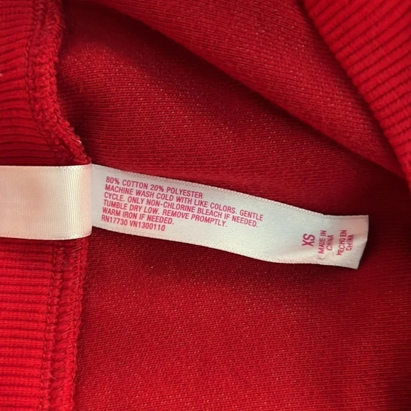 Xhiliration, XS, red Long sleeve crewneck sweatshirt  white glitter paint - Picture 8 of 8